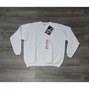 Vintage 90's Hanes‎ Her Way Crewneck Sweatshirt Size XL White NWT